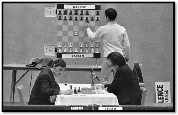 Karpov and Larsen play their opening moves