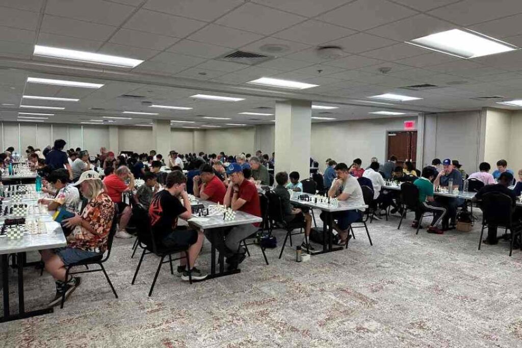 The playing hall at the Texas Action Championship